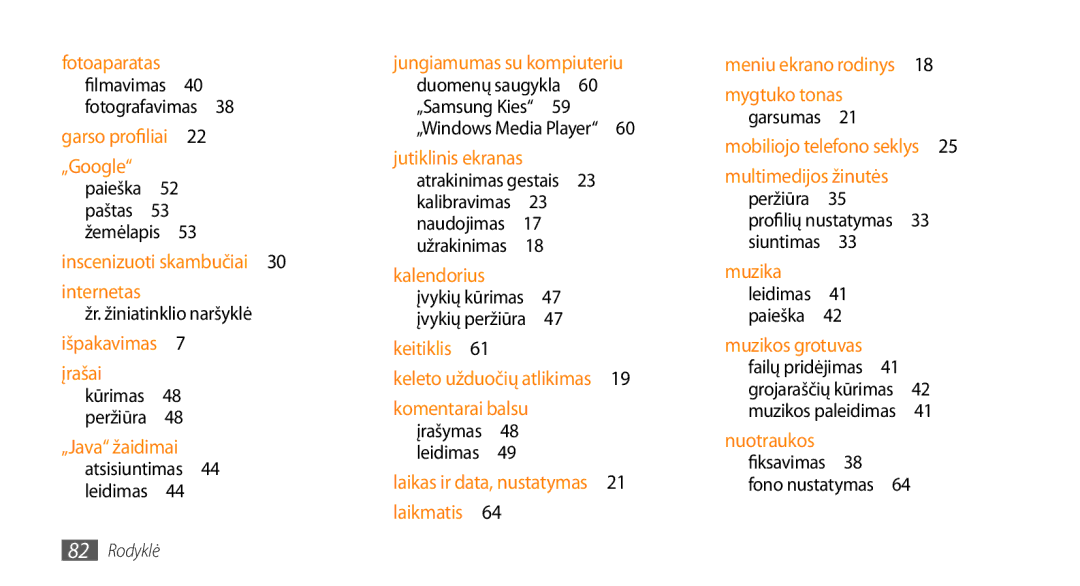 Samsung GT-S3370HSASEB manual Atsisiuntimas 44 leidimas , Profilių nustatymas 33 siuntimas  